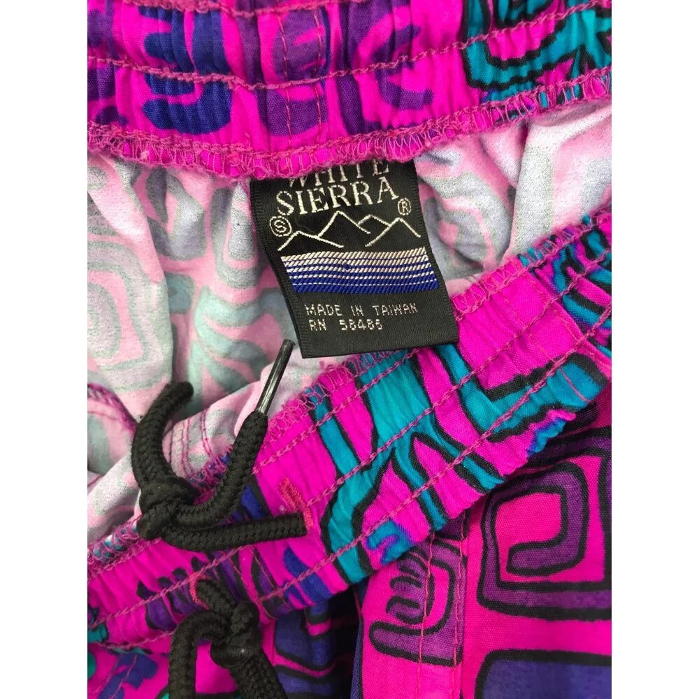 White Sierra Vintage 90's Y2K Tribal Windbreaker Jogger Pant Pink Purple Small - Picture 9 of 10